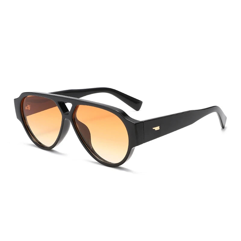Oversized Pilot Sunglasses Double Bridges — Red And Green | KIMLUD
