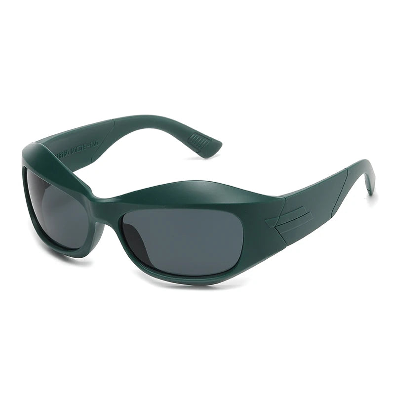 Steampunk Style Sunglasses Curved Lenses — Multicolor | KIMLUD
