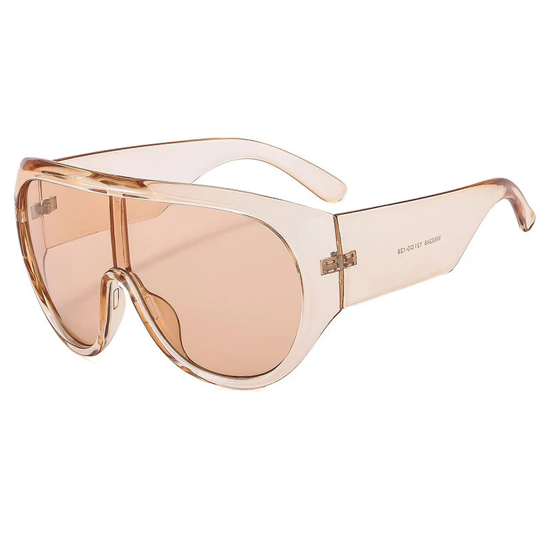 Plastic Retro Big Frame Sunglasses — Tea Color | KIMLUD
