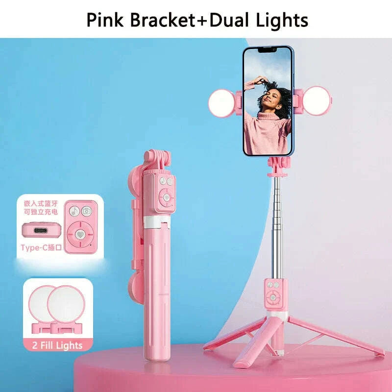 bluetooth-wireless-selfie-stick-portable-dual-fill-light-with-tripod-telescoping-bracket-for-iphone-xiaomi-makeup-live-streamingkimludkimlud-35567557