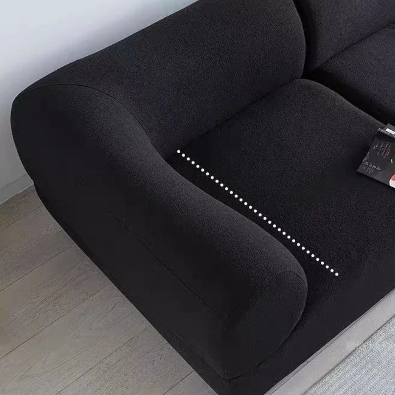 Velvet Modular Sofa — Minimalist Modern Living Room Sofa With Flexible Configuration — Ivory | KIMLUD