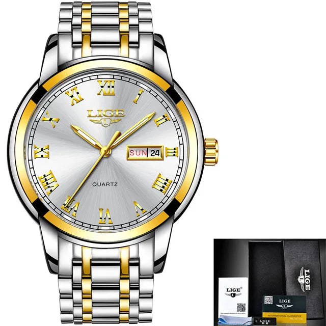 LIGE 2023 New Gold Watch Women Watches Ladies Creative Steel Women's Bracelet Watches Female Waterproof Clock Relogio Feminino