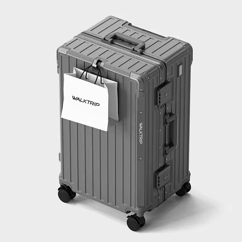 Aluminum Frame PC Rolling Luggage Solid — Gray | KIMLUD