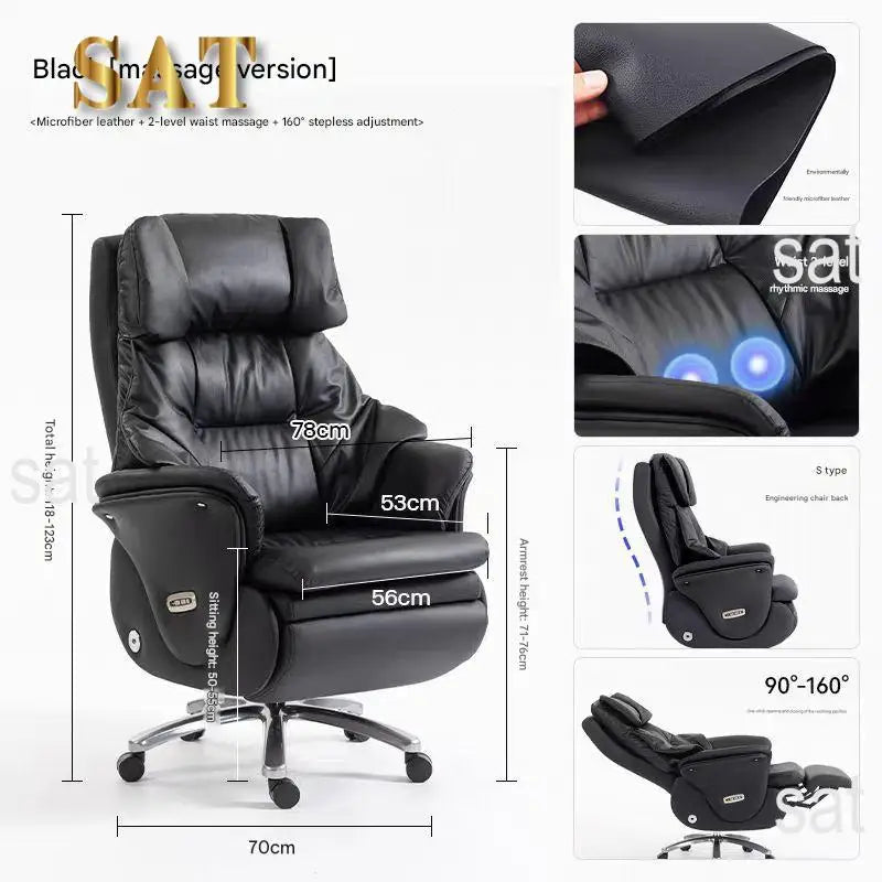 Genuine Leather Executive Office Chair — Brown | KIMLUD