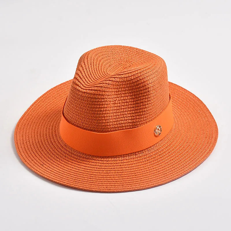 Panama Style Sun Hats Ribbon Decoration — Natural | KIMLUD