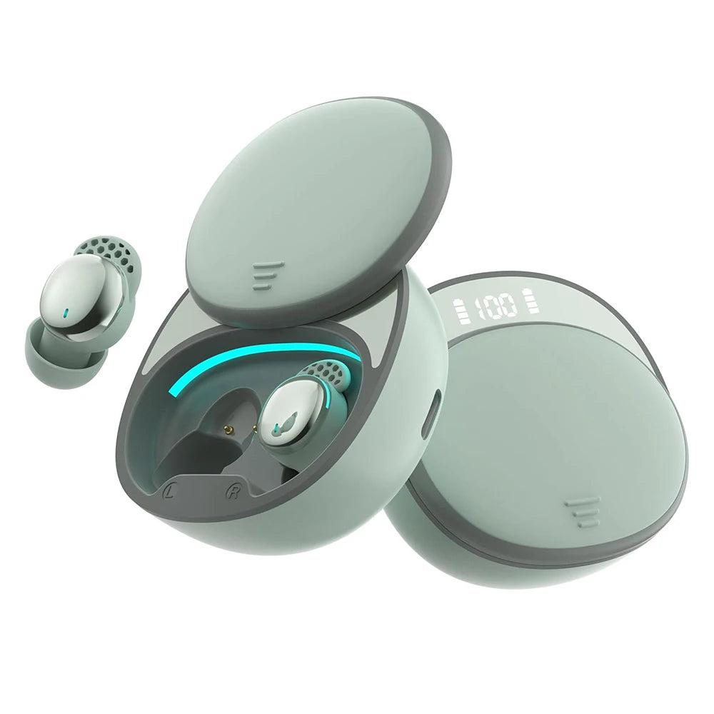 Satin-Matte ABS Earbuds Sleep-Optimized Noise-Blocking — Mint Green | KIMLUD