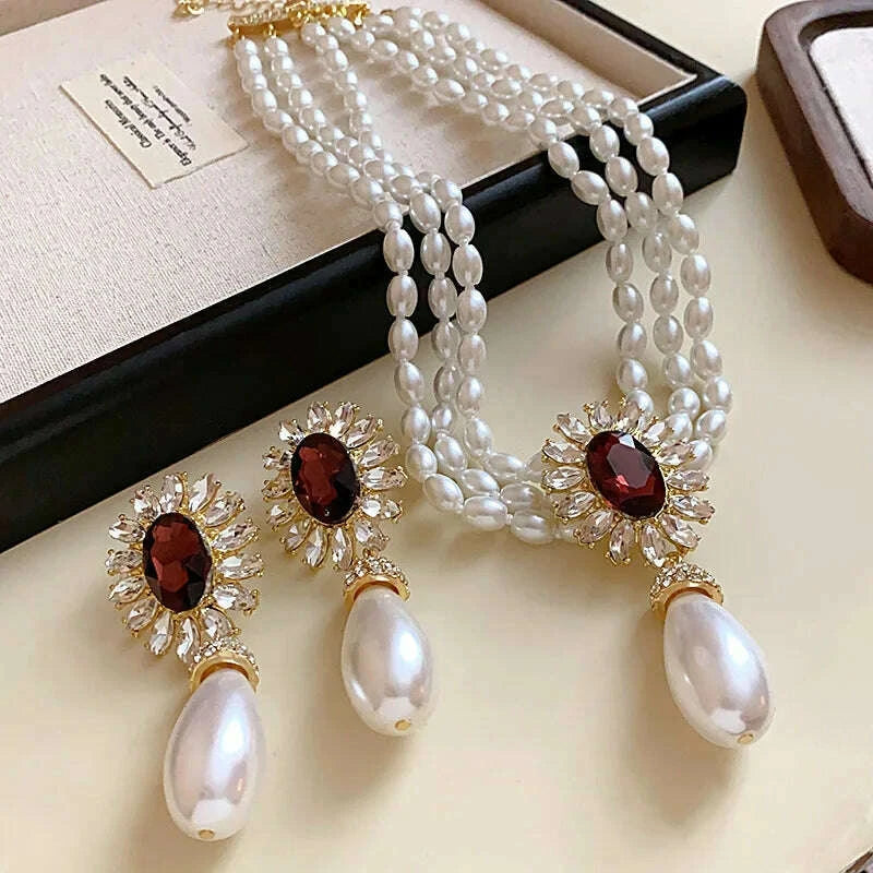 flower-inlaid-rhinestone-drop-pearl-necklace-earring-set-french-style-clavicle-chain-light-luxury-jewelry-sets-for-womenkimlud-womens-fashion-34624400
