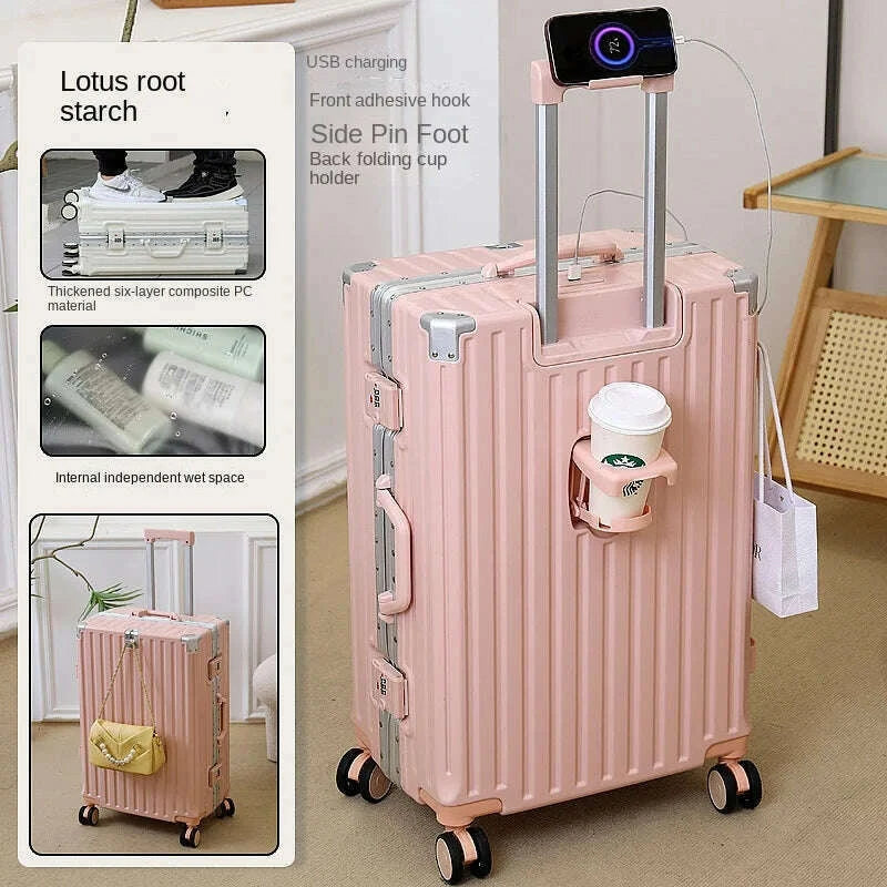 multifunctional-luggage-aluminum-frame-with-usb-charging-port-30-high-capacity-suitcase-20-inch-travel-boarding-password-boxkimlud-womens-fashion-34624104