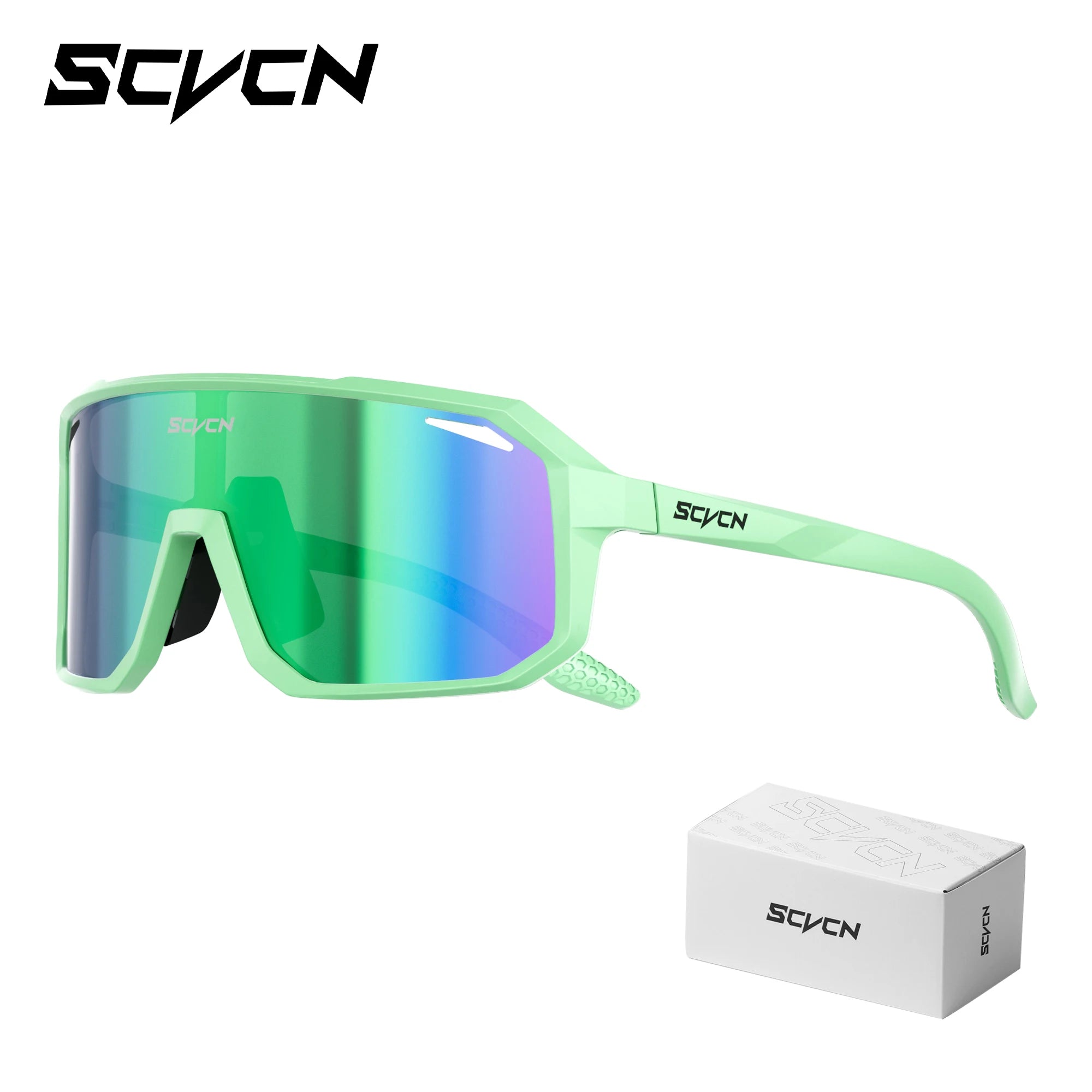 SCVCN New Riding Cycling Sunglasses Outdoor Sports Running Goggles Men's Mtb Bicycle Glasses Women Cycling Eyewear 1 Lens