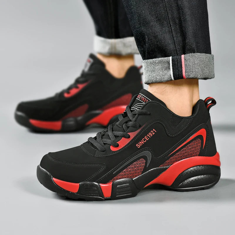 Corduroy Sneakers Casual Thick-Bottom Walking Shoes — Black | KIMLUD