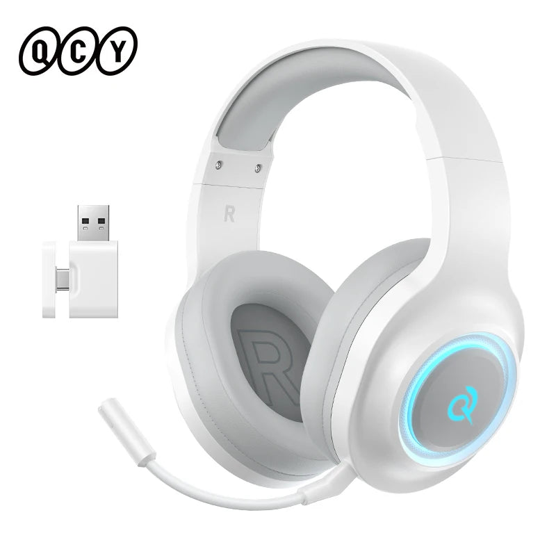 KIMLUD, QCY Heroad V200 Gaming Over Ear Headphone Wireless Bluetooth 6.0 with Mic 50mm Driver 7.1 Surround Sound Dynamic EQ RGB Headset, KIMLUD Womens Clothes