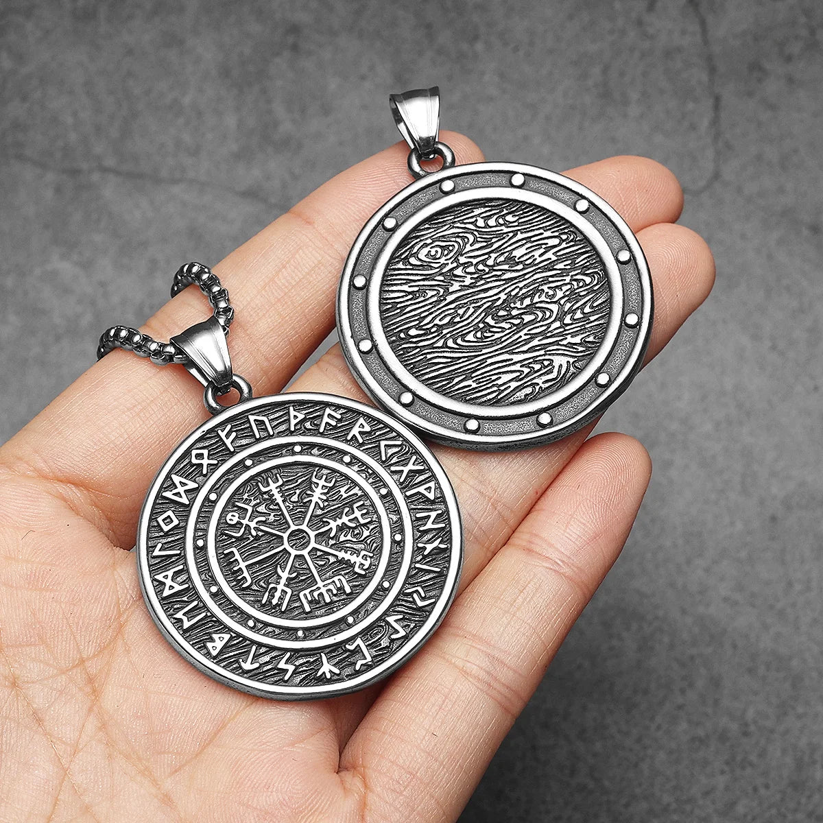 Viking Compass Rune Men Necklaces With Pendant Stainless Steel Jewelry For Male Women Punk Hip Hop Accessories Gifts Wholesale