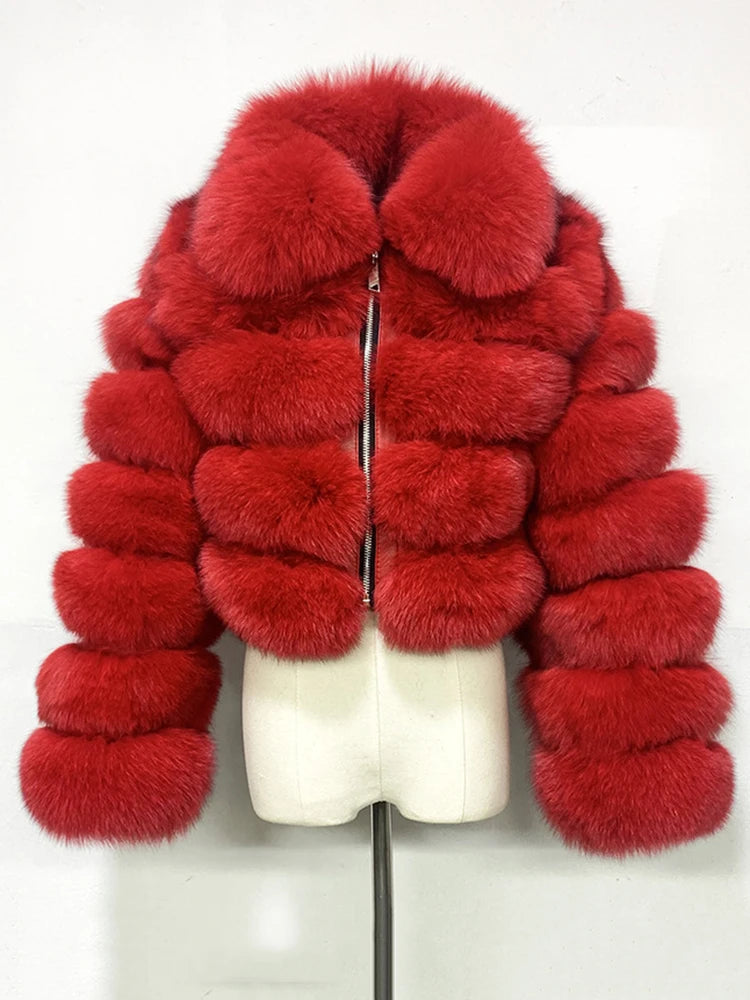 DEAT Fashion Women's Faux Fur Coat Lapel Zipper Long Sleeves Loose Thick Imitation Fur Short Jacket Winter New 7AB6103