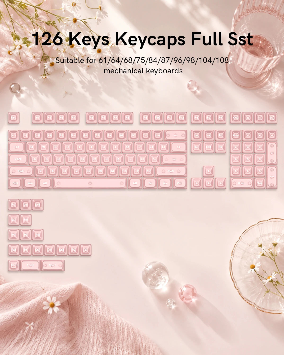 Keycap Set – Ice Cube – ASA Profile – Transparent | KIMLUD