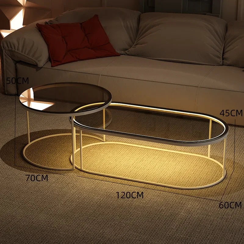 Glass Coffee Table Nordic Minimalist Living Room — Clear | KIMLUD