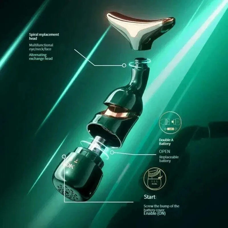 KIMLUD, 3 In 1 Facial Lifting Device Neck Facial Eye Massage Face Slimmer EMS Beauty Skin Tightening Wrinkle Anti Aging Face Massager, KIMLUD Womens Clothes