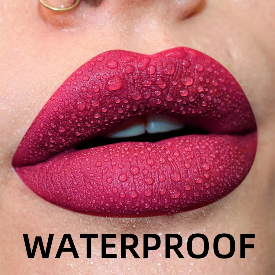 19 Colors Matte Velvet Lip Gloss Waterproof Liquid Lipstick Nude Black Lips Tint Makeup Lip Glaze Cosmetics Red Lip Stain Beauty