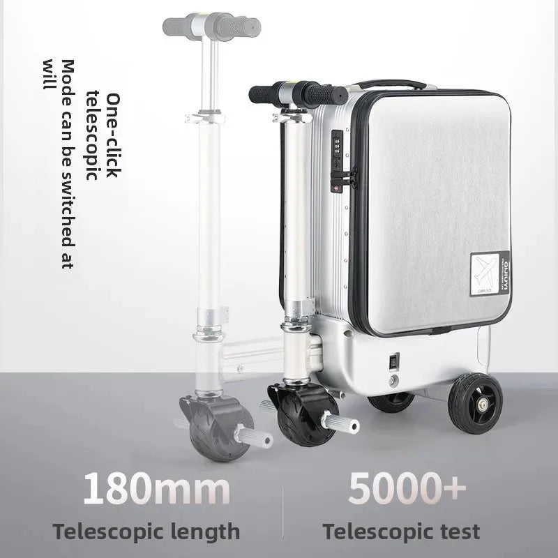 Electric Suitcase Scooter 20 Inch Front-Open — Silver | KIMLUD