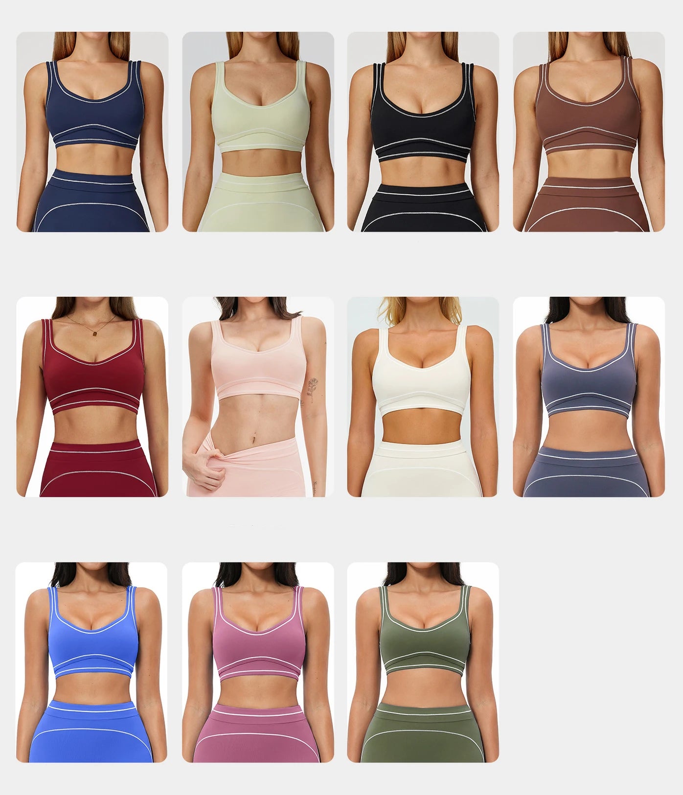 Breathable Yoga Sports Bra Color-Contrast — Multicolor | KIMLUD