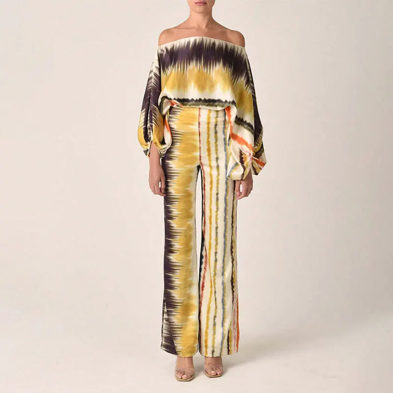 Polyester Cotton Print Two Piece Sets — Black | KIMLUD