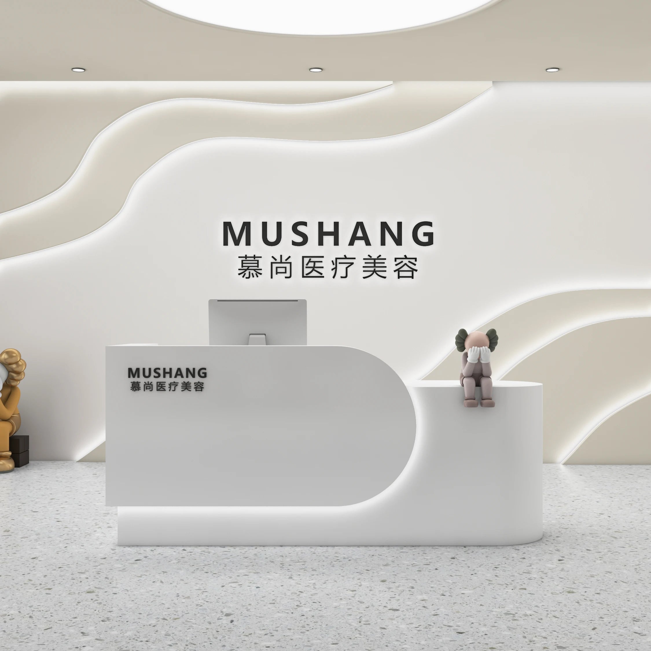 Best Organizers Reception Desks Design Display Drawer Beauty Reception Desks White Led Lights Comptoire Accueil Trendy Furniture