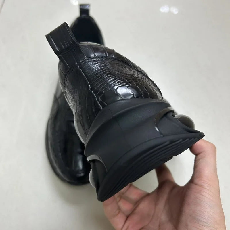 Authentic Exotic Crocodile Skin Men's Black Sneakers Genuine Real Alligator Leather Cushioned Sole Male Lace-up Walking Shoes