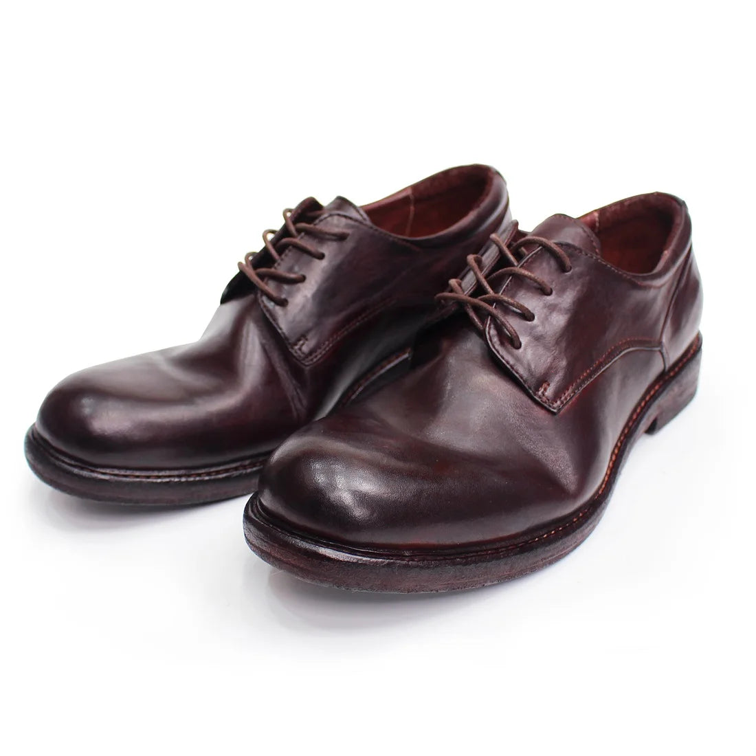 Men's Handmade Goodyear Sewn Derby Formal Shoes Soft Genuine Leather round Toe Comfortable Non-Slip Casual Shoes