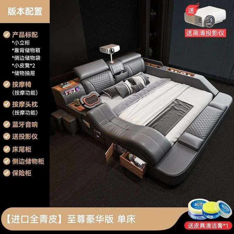 Smart Monster Frame Mattress Storage Bed Full Double Size Murphy Container Twin Bedroom Furniture