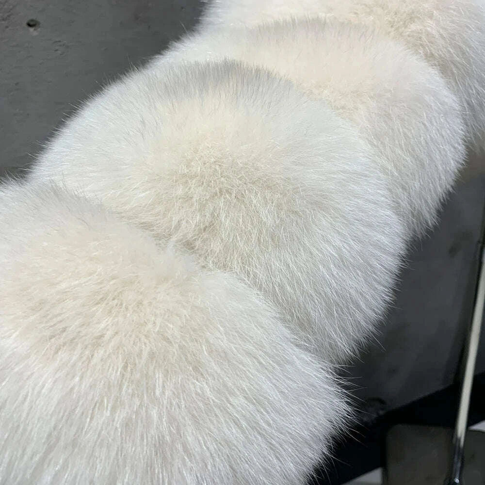 KIMLUD, Women's Full Pelt Real Fox Fur Hooded Jackets, Long Sleeve Outwear, Winter Bomber, Female, 902, KIMLUD Womens Clothes