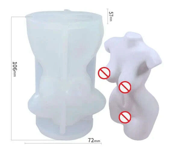KIMLUD, Large Silicone Human Body Candle Mold Beauty Portrait Sexy Gypsum Resin Drop Glue Soap Chocolate Mould Soft Easy Demoulding, KIMLUD Womens Clothes