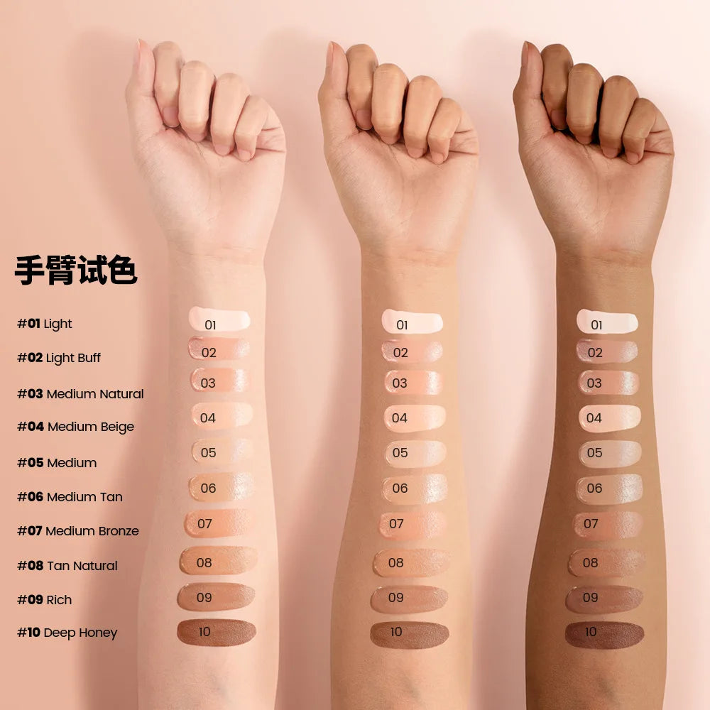 Matte Liquid Concealer High Coverage Waterproof Oil-Control Brighten Under-Eyes — Light Buff | KIMLUD