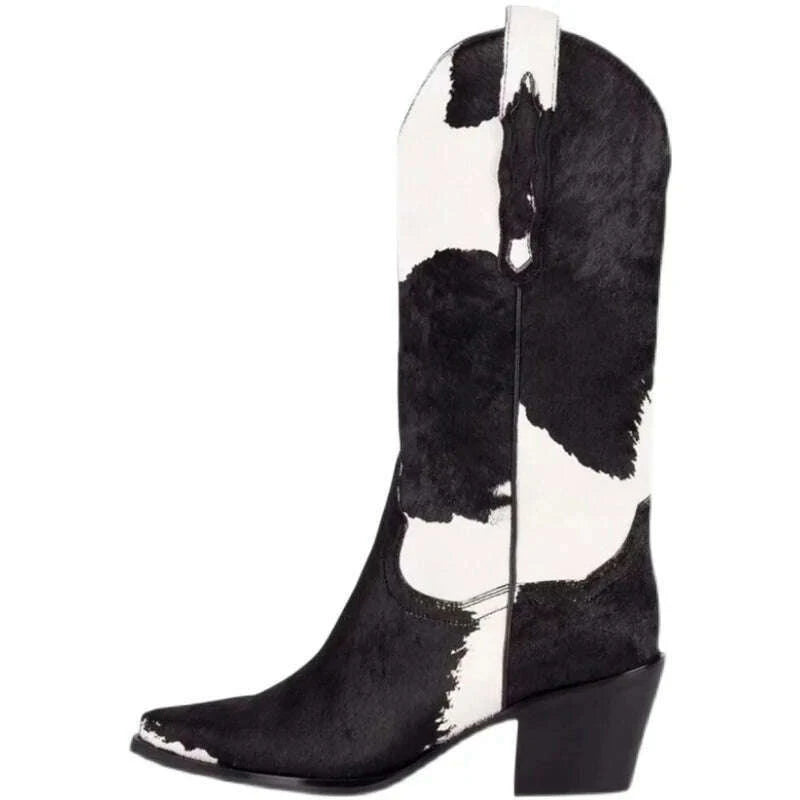 KIMLUD, Knee-Length Elastic Rider Boots Round Heel Square Toe Western Boots Plus Size Knee-High Women's Boots, KIMLUD Womens ClothesKIMLUD, Knee-Length Elastic Rider Boots Round Heel Square Toe Western Boots Plus Size Knee-High Women's Boots, As picture / 34, KIMLUD APPAREL - Womens Clothes