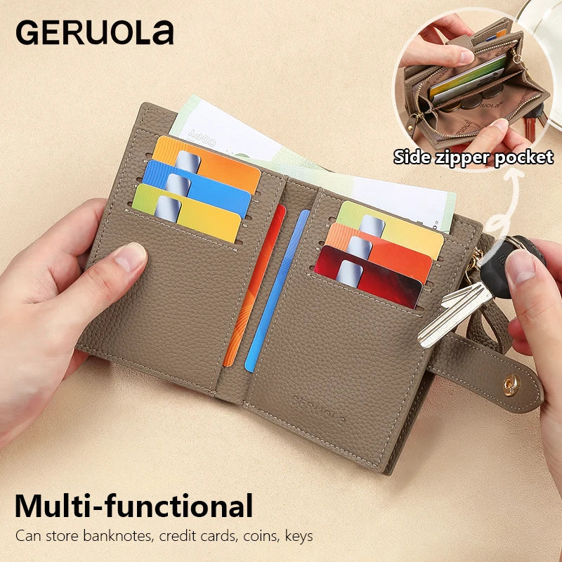 Wallet – Retro Clamshell Design – Genuine Cow Leather | KIMLUD
