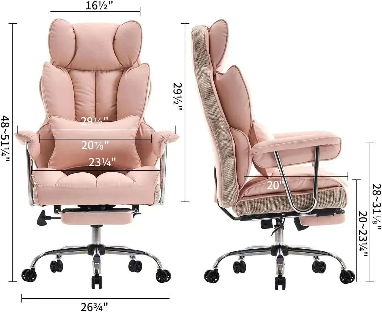 KIMLUD, Big and Tall Office Chair 400LBS, Heavy Duty Executive Office Chair with Foot Rest, Home Office Desk Chairs, KIMLUD Womens Clothes