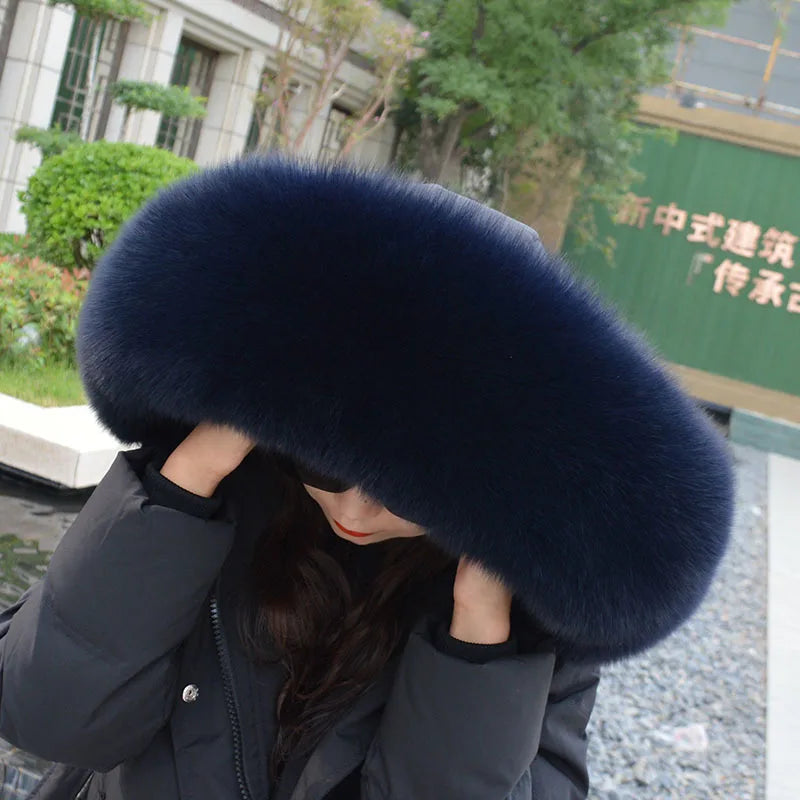 Fox Fur Collar – Hood Decor for Down Coats – Real Fox Fur | KIMLUD