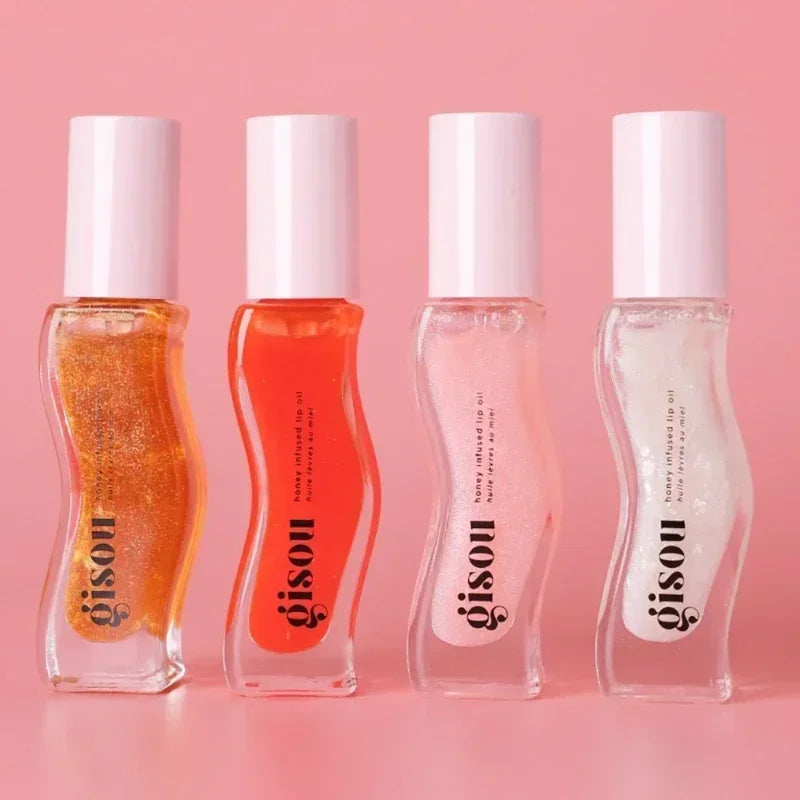 Glazed Lip Balm Lip Oil Gloss Hybrid Nourishing Honey-Infused Shine — Plum | KIMLUD