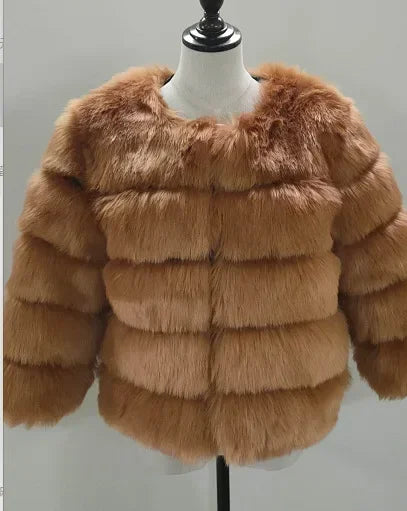 Faux Fur Coats Women Short Coat Jackets Elegant Jacket Autumn Winter Y2k Furry Outerwear Mom Splice Thick Warm Coffe Coats