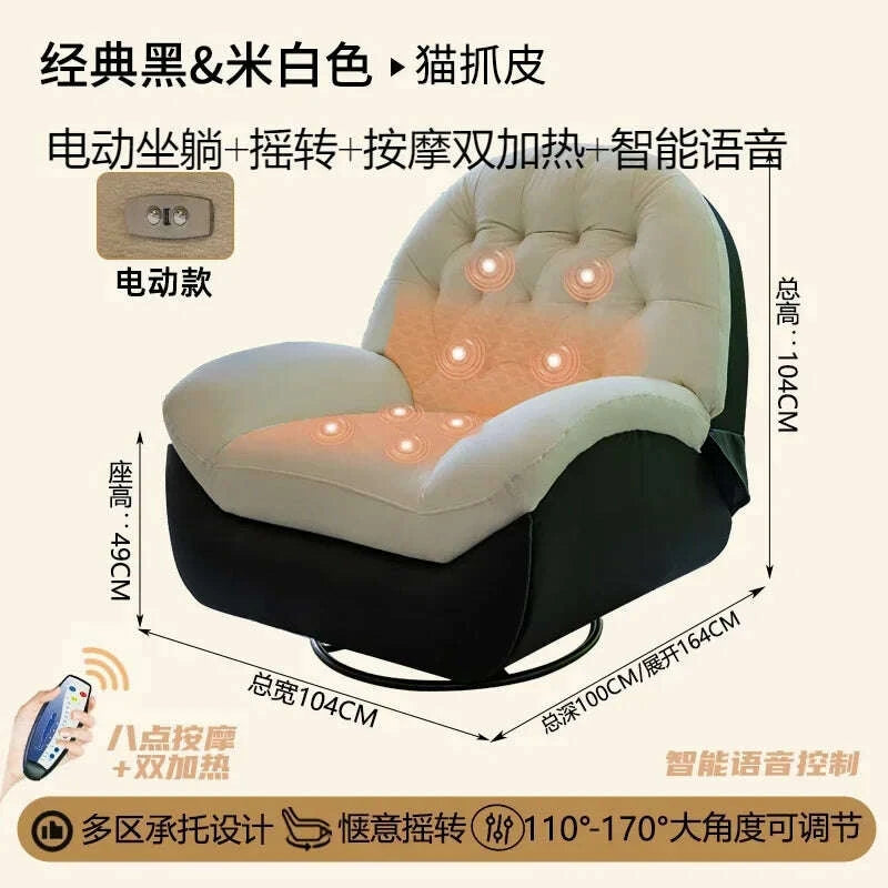 KIMLUD, Multifunctional space lazy sofa cabin rocking chair home living room light luxury Nordic electric single recliner, KIMLUD Womens Clothes