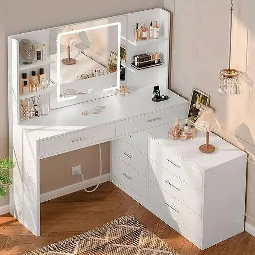 659-vanity-desk-with-led-lighted-mirror-power-outlet-modern-corner-makeup-vanity-table-dressing-table-for-bedroomkimlud-womens-fashion-34600274