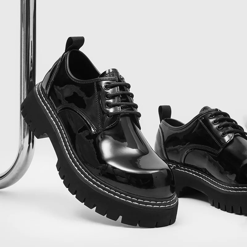 Derby Shoes – Platform Derby – Leather – Men Casual Dress | KIMLUD