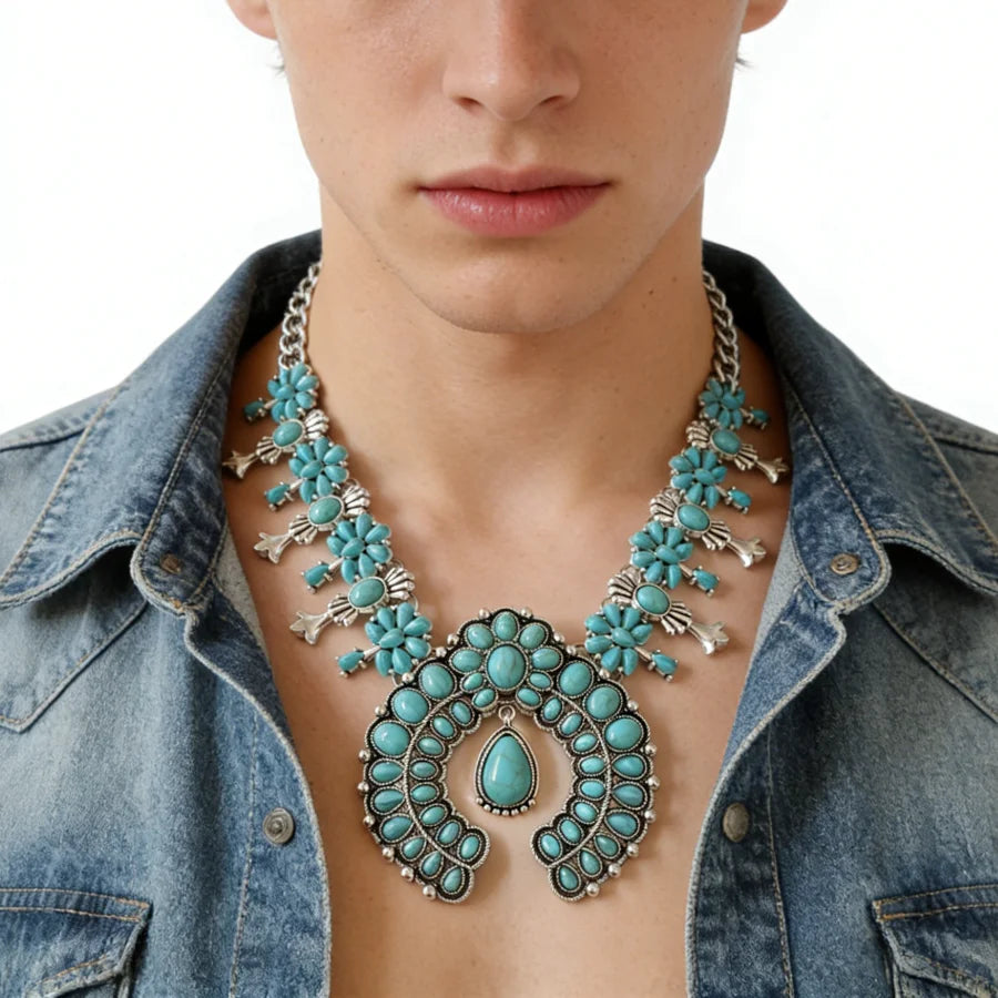 Jewelry Set – Boho Ethnic Turquoise – Resin – Turquoise | KIMLUD