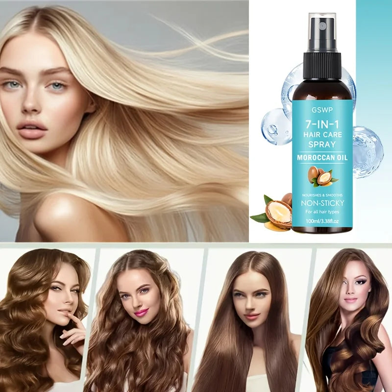 Argan Oil Hair Spray 7-in-1 Moisturizes and Protects — Turquoise | KIMLUD
