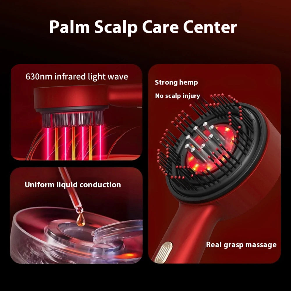 3 Modes Electric Multifunctional Infrared Therapy Comb Promote Hair Growth Massage of Hair Follicles Essence Oil Applicator