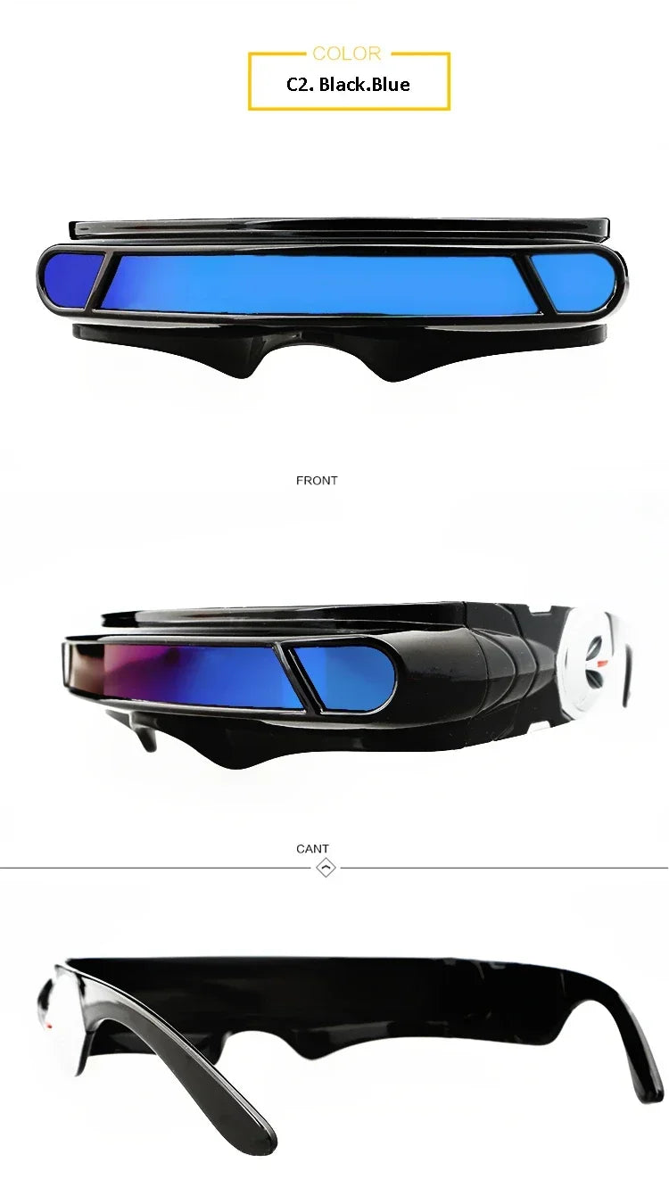 Memory Material Shield Sunglasses XMan Cosplay — Red | KIMLUD