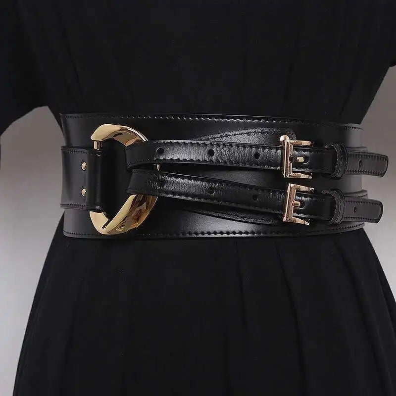 Belts – Irregular Cowhide Waist Decoration – PU Leather | KIMLUD