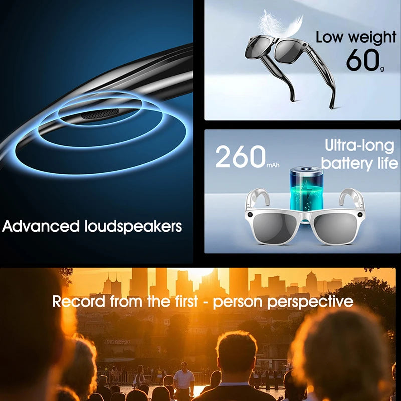 Xiaomi 4K HD Smart Glasses AI GPT Camera Bluetooth Call 260Mah Battery Voice Assistant Translate Identify Objects Smart Glasses