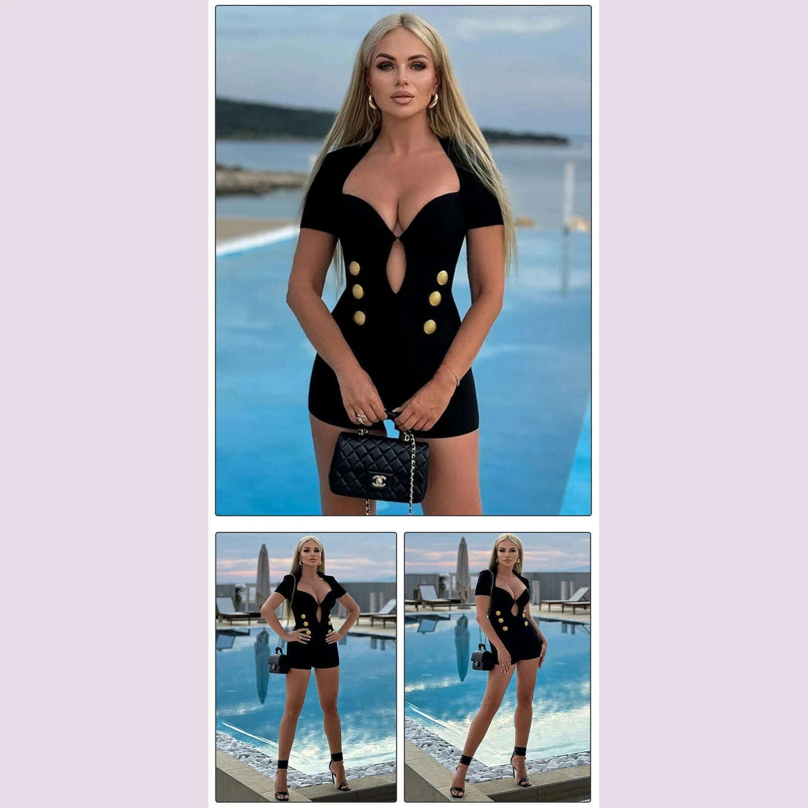 vc-2024-summer-new-womens-black-structured-romper-cut-out-short-sleeves-gold-button-details-bandage-bodycon-short-jumpsuitkimlud-womens-fashion-34625433