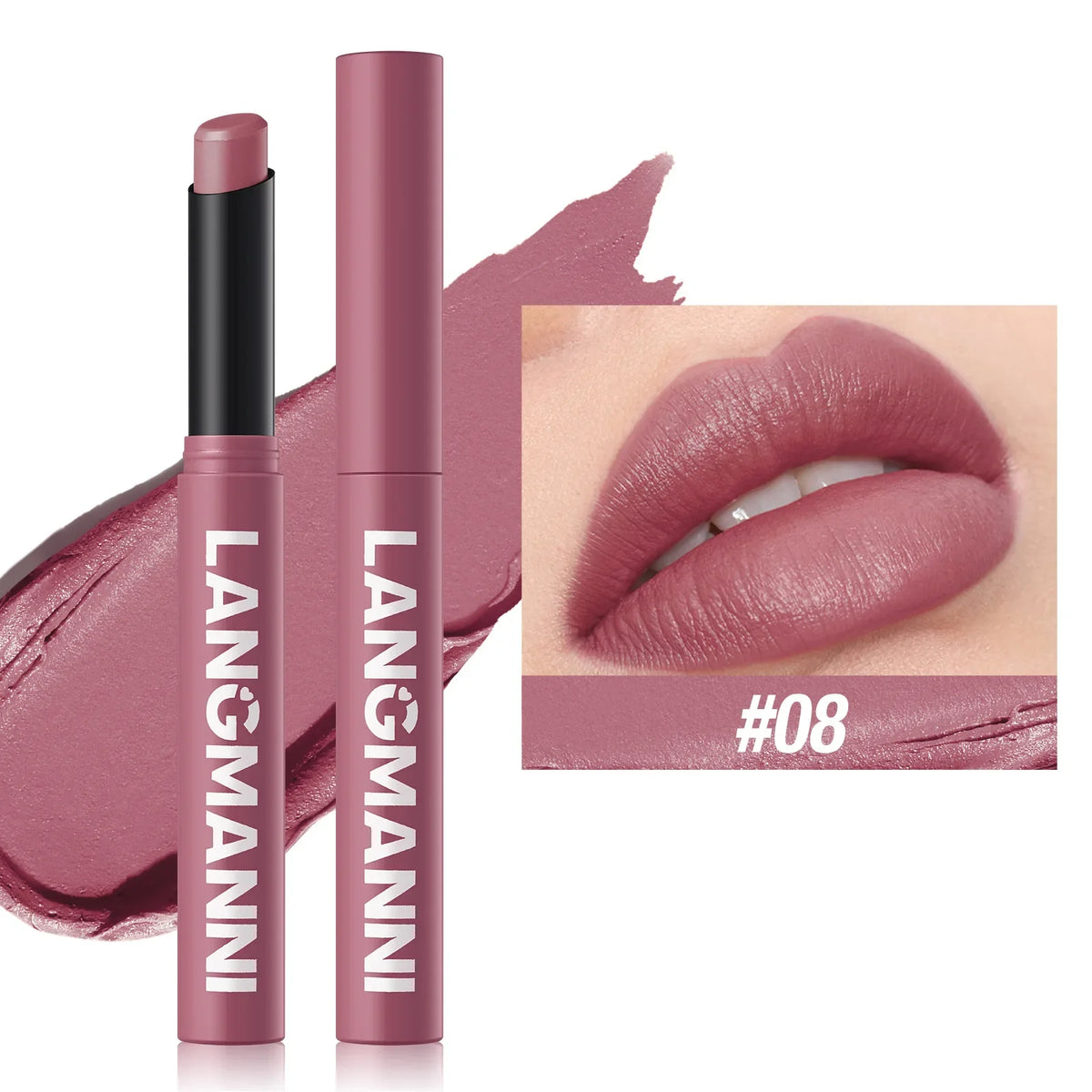 12 Color Matte Lipstick Non-Stick Cup Long-Lasting Velvet Finish Lipstick Pen Smooth Matte Lip Color Waterproof Non-Fading
