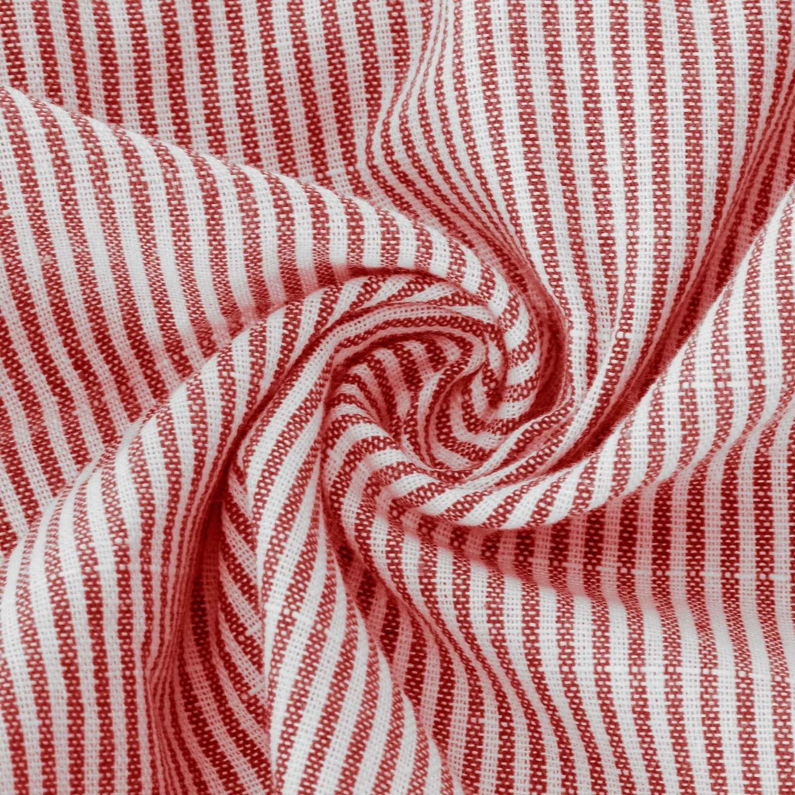 Cotton Maxi Dress Striped — Red and White | KIMLUD