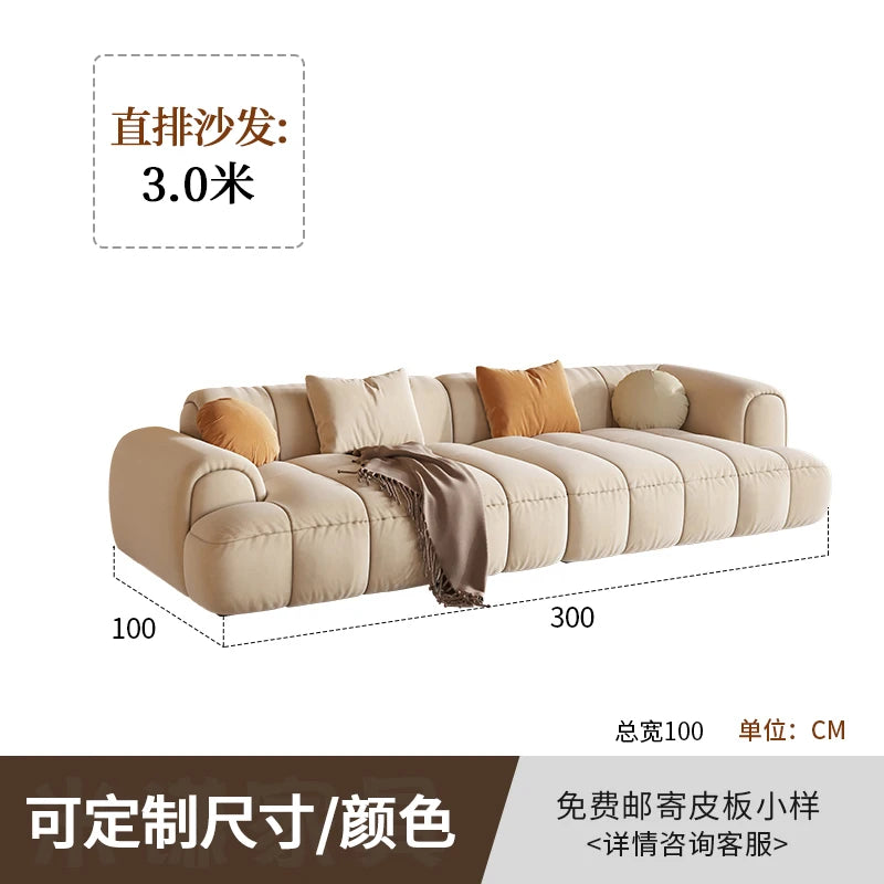 Nordic Minimalist Cushioned Sofa — Rich Chocolate Brown | KIMLUD